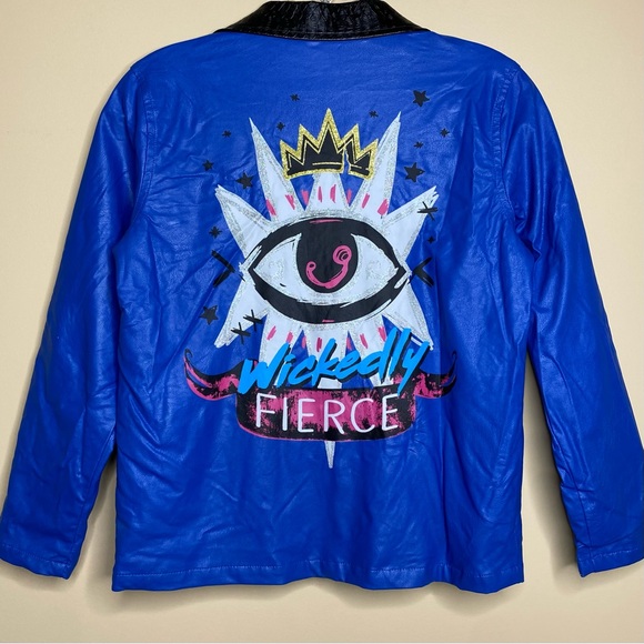 Disney Descendants 3 Jacket Girls 14 L Wickedly Fierce Costume Moto Evie Faux Le - Picture 3 of 7